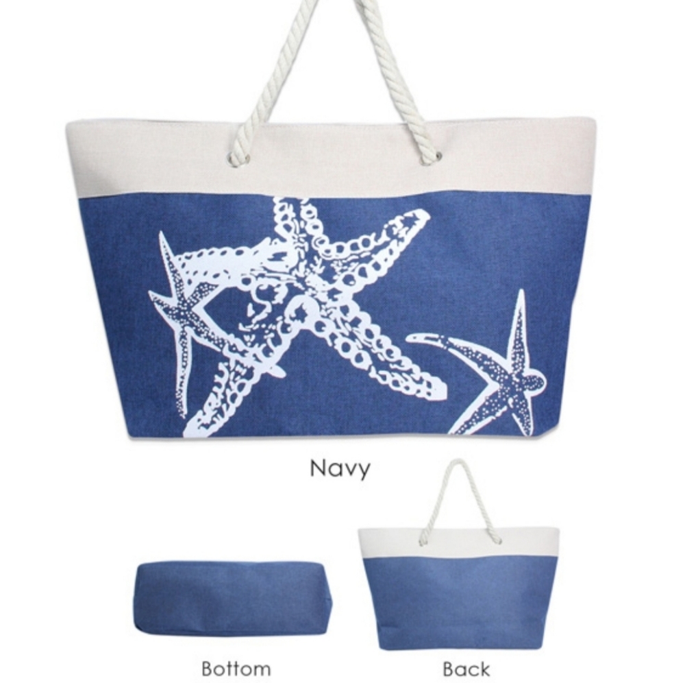 Seashell Starfish Beach Bag